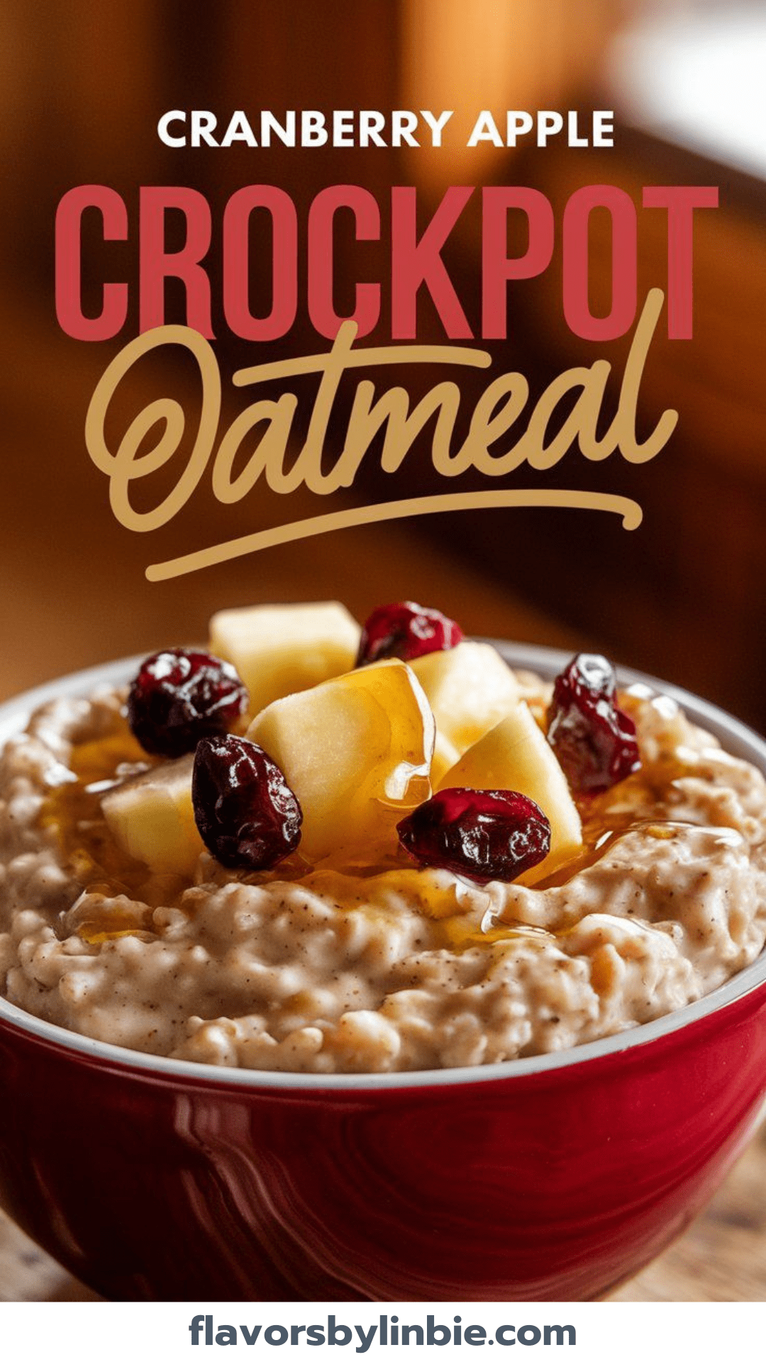 Cranberry Apple Crockpot Oatmeal