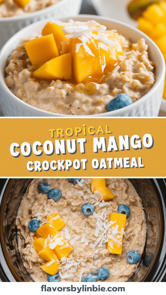 Tropical Coconut Mango Crockpot Oatmeal