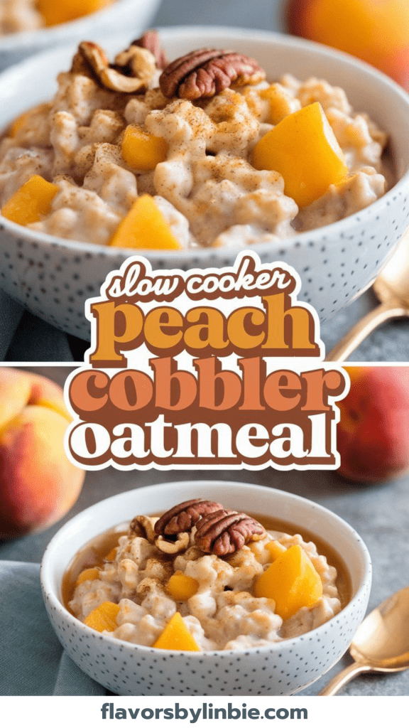 Slow Cooker Peach Cobbler Oatmeal