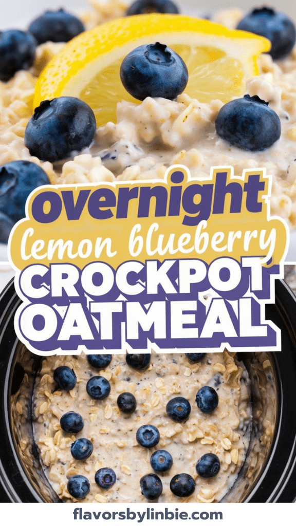 Overnight Lemon Blueberry Crockpot Oatmeal