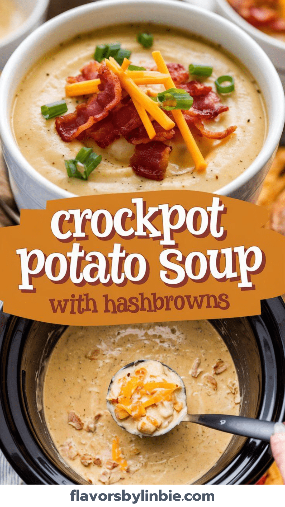 Creamy Crockpot Potato Soup with Hashbrowns