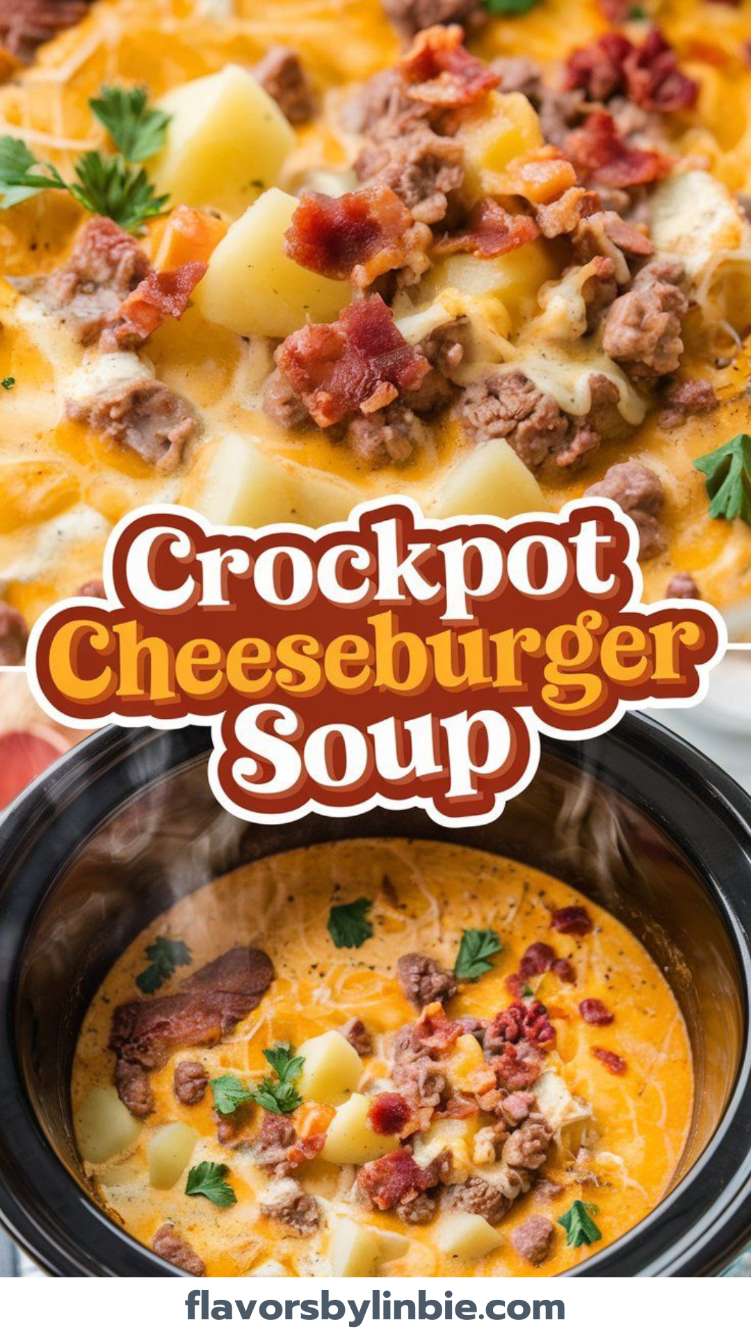 Warm and Cozy Crockpot Cheeseburger Soup