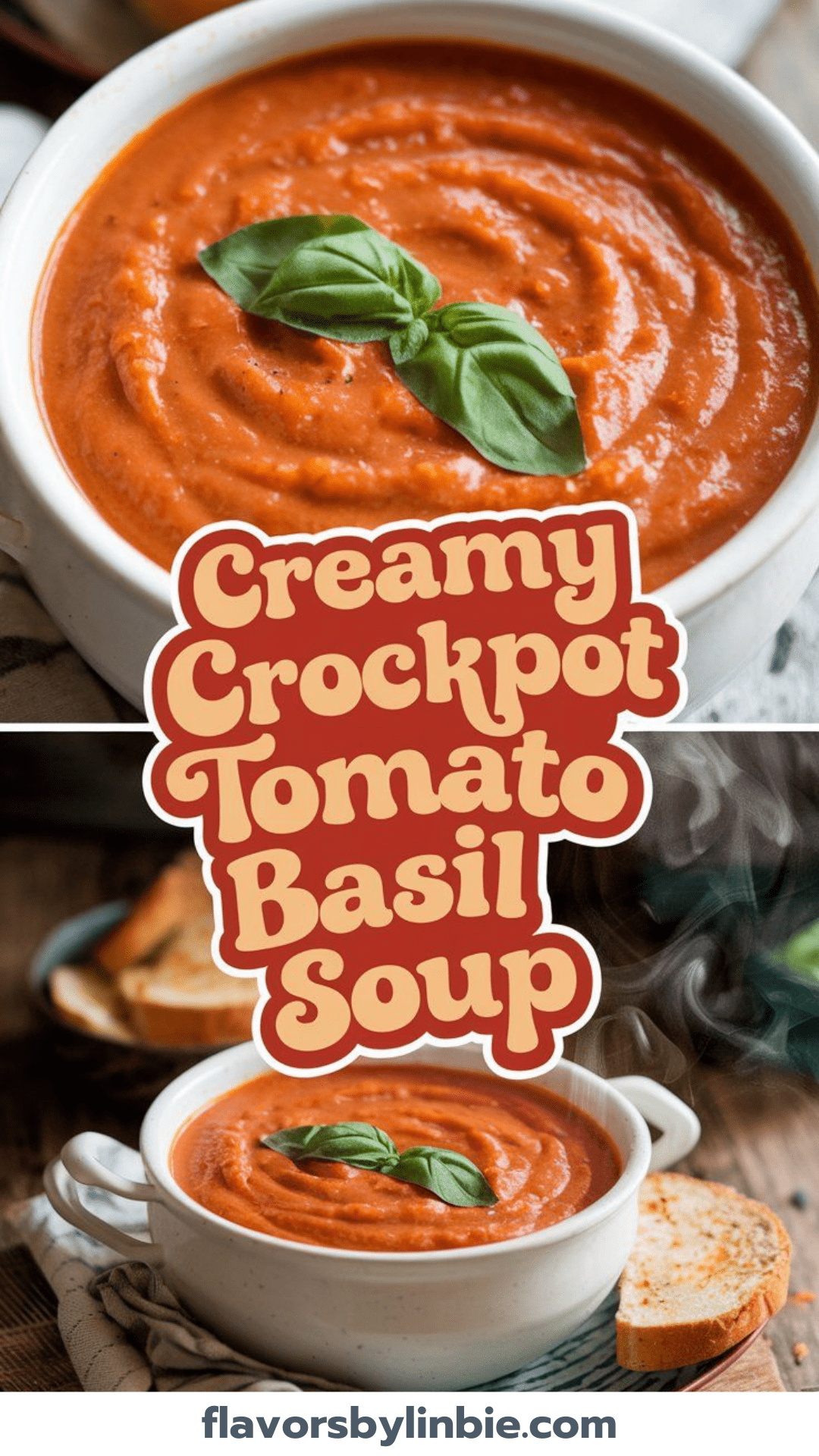 Creamy Crockpot Tomato Basil Soup