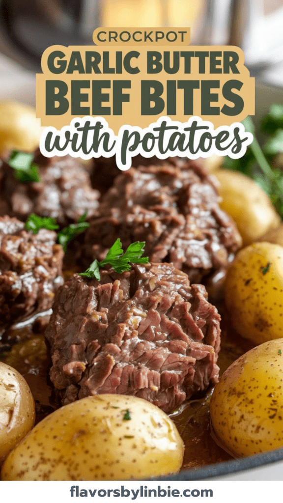 Crockpot Garlic Butter Beef Bites with Potatoes