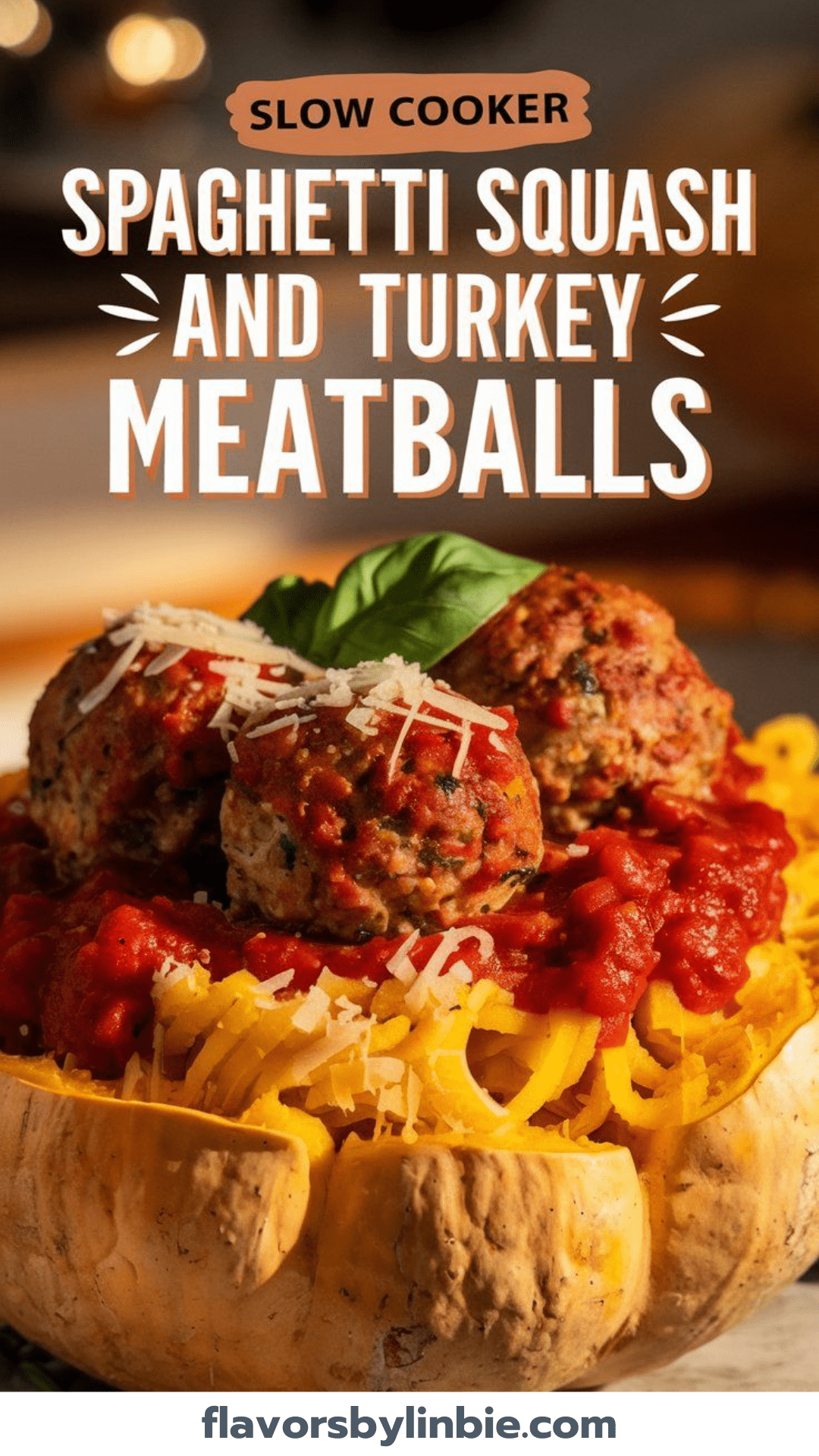 Slow Cooker Spaghetti Squash and Turkey Meatballs