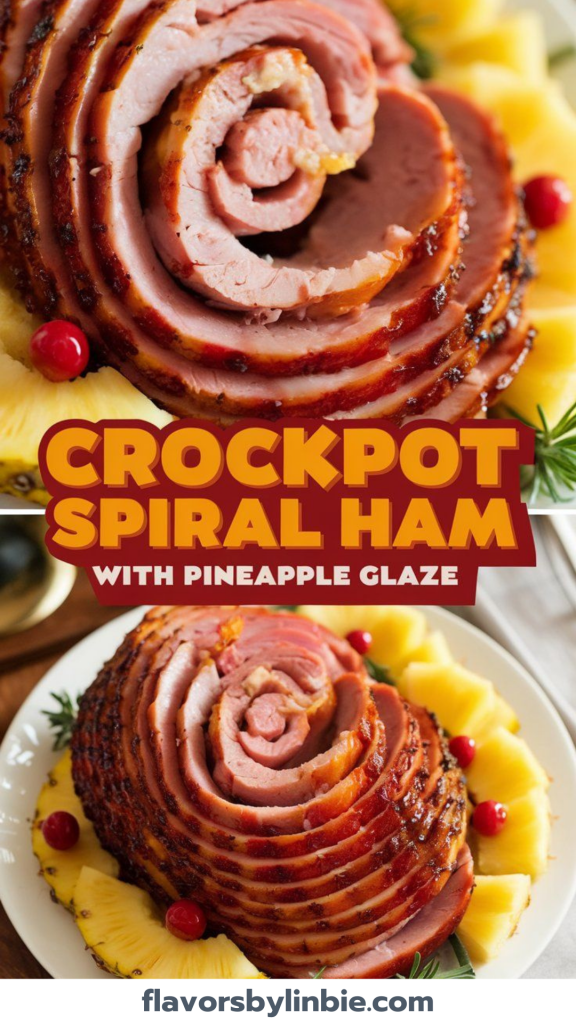 Crockpot Spiral Ham with Pineapple Glaze