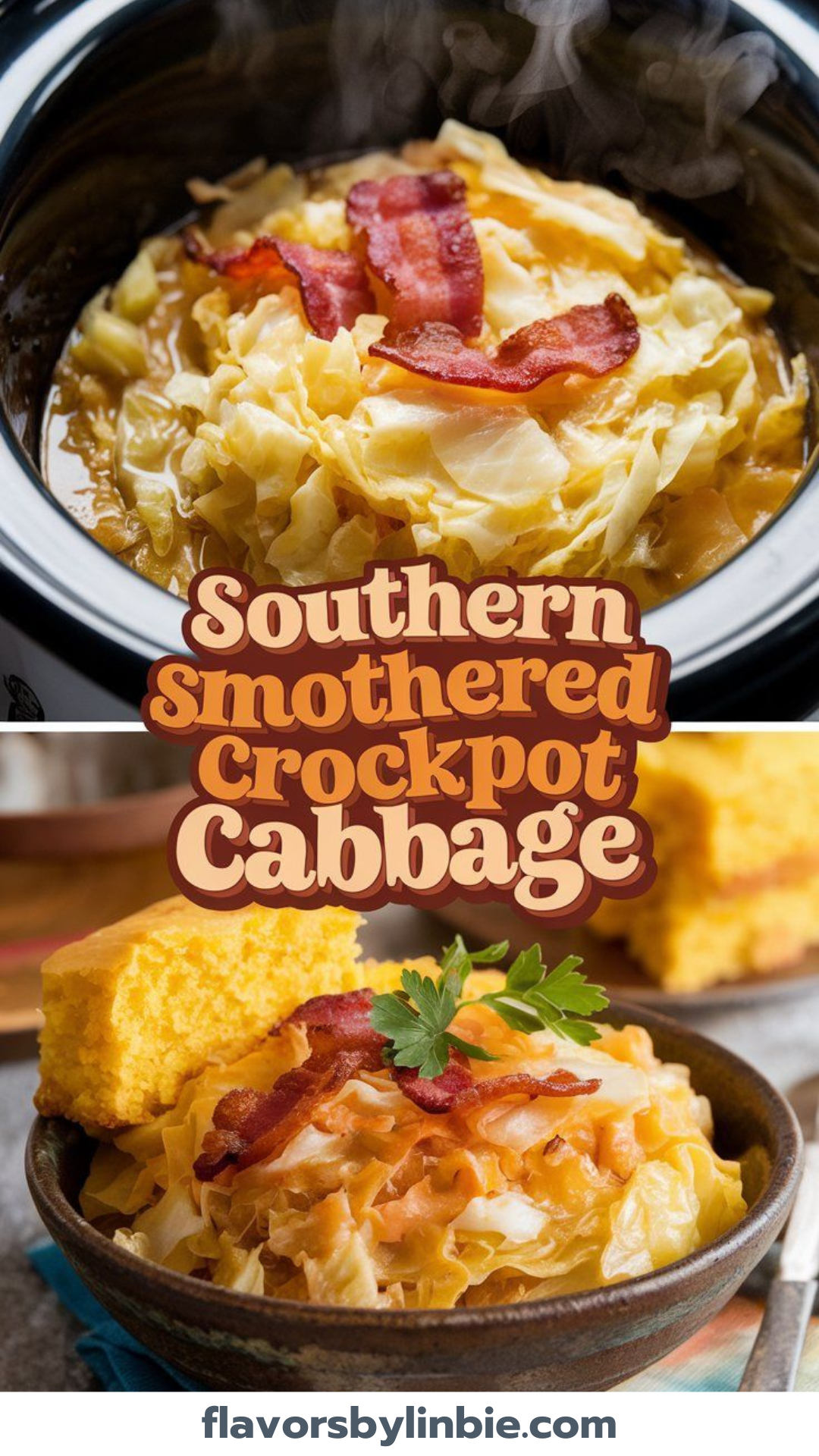 Southern Smothered Crockpot Cabbage