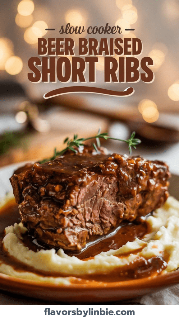 Slow Cooker Beer Braised Short Ribs