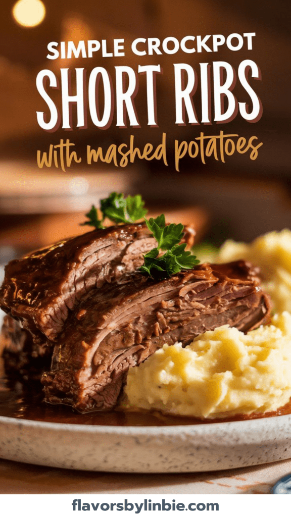 Simple Crockpot Short Ribs with Mashed Potatoes