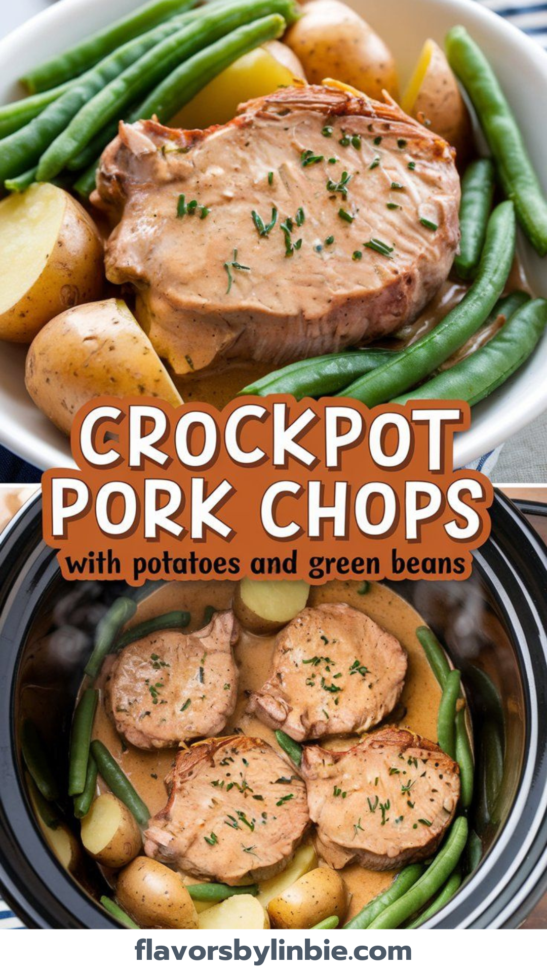 Crockpot Pork Chops with Potatoes and Green Beans