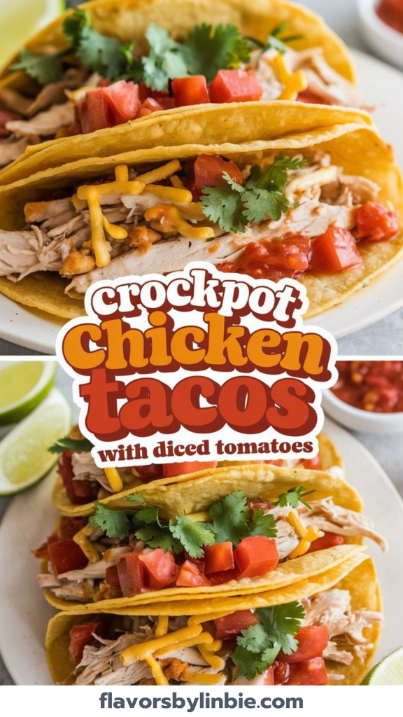 Crockpot Chicken Tacos with Diced Tomatoes