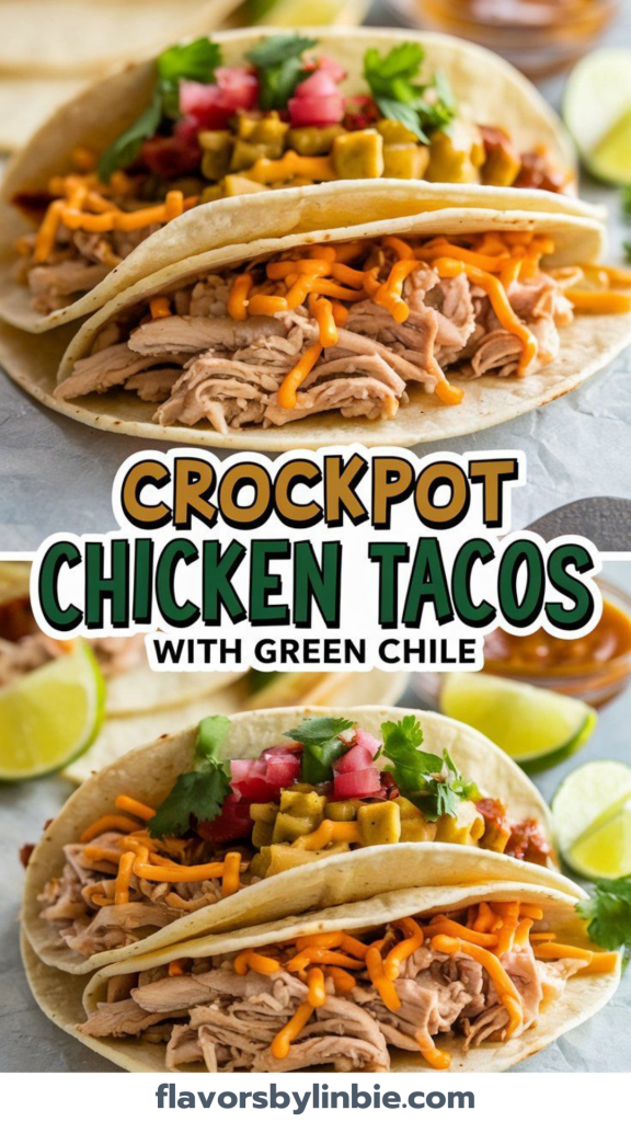 Crockpot Chicken Tacos with Green Chile