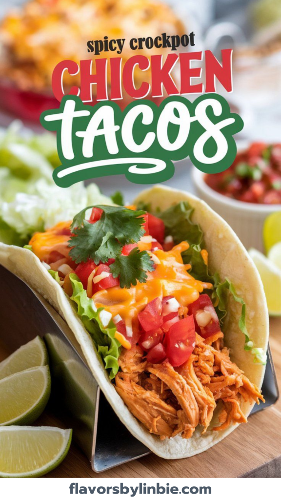 Spicy Crockpot Chicken Tacos