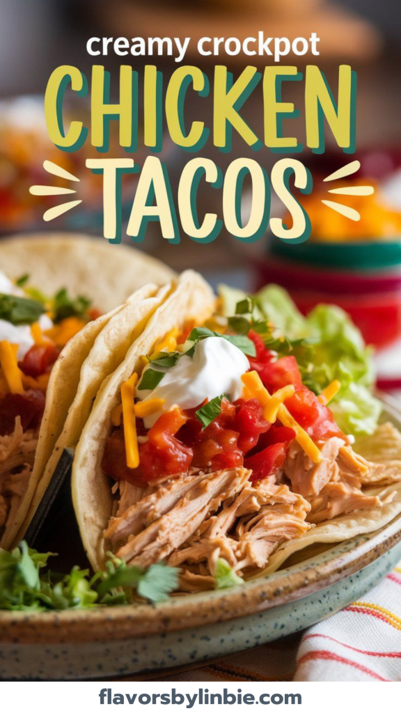 Creamy Crockpot Chicken Tacos