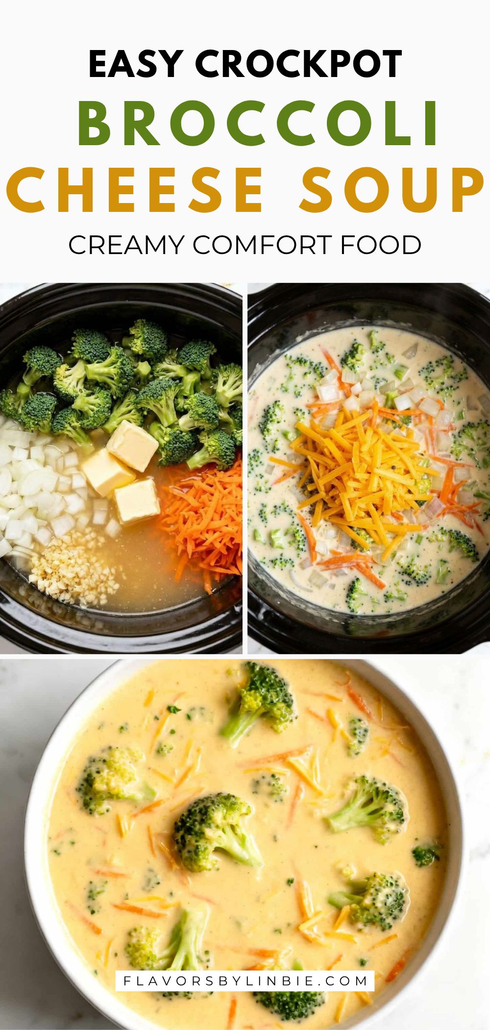 Easy Crockpot Broccoli Cheese Soup