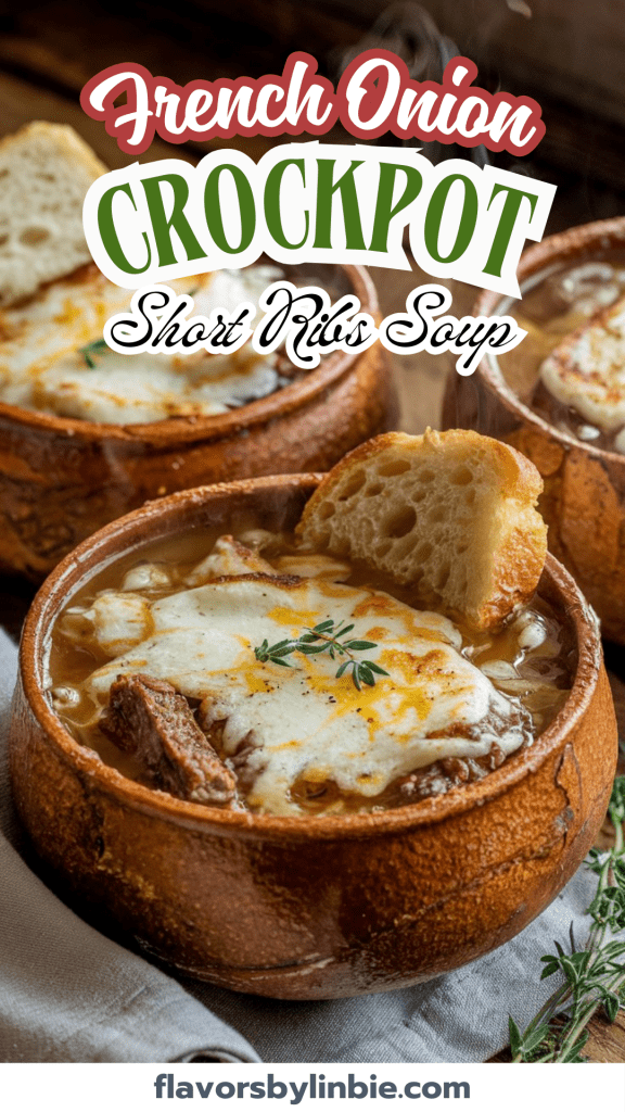 French Onion Crockpot Short Ribs Soup