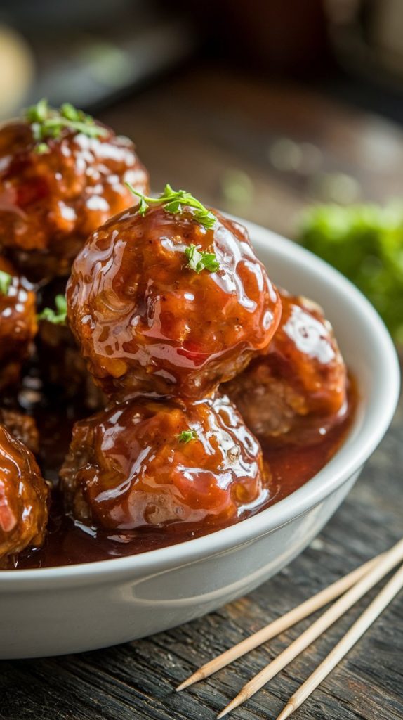 Grape Jelly Meatballs in the Crockpot