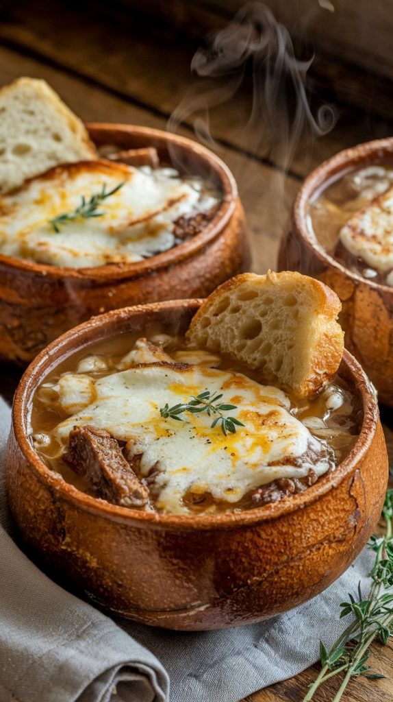 French Onion Crockpot Short Ribs Soup