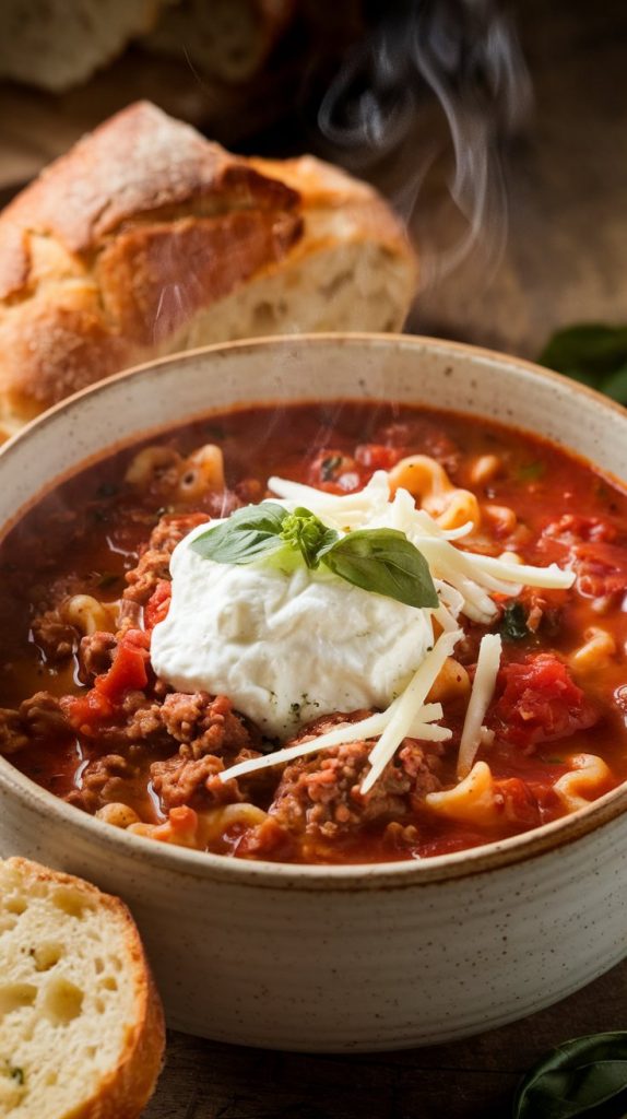 Crockpot Lasagna Soup with Ground Beef 1