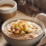 A bowl of steaming hot oatmeal