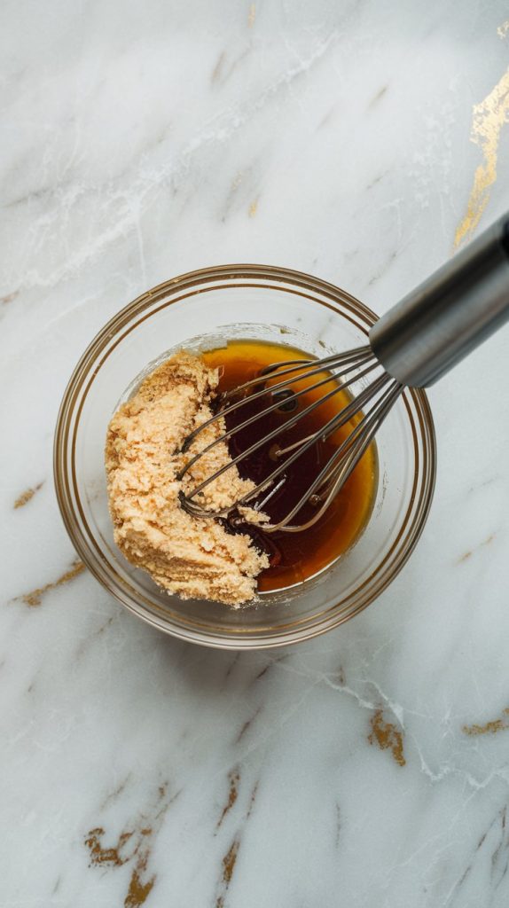 A small mixing bowl with the glaze ingredients