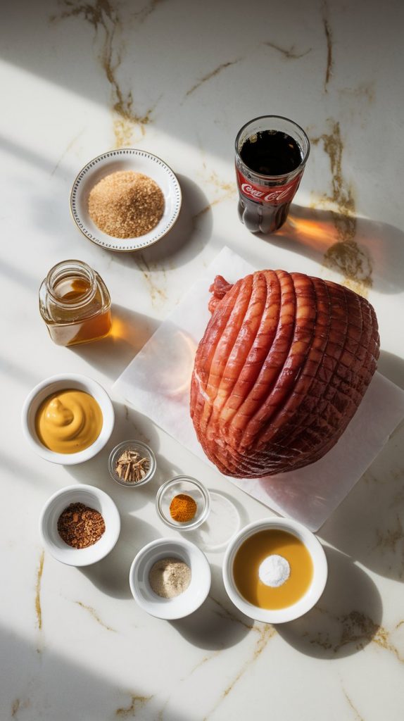 All ingredients for Crockpot Ham