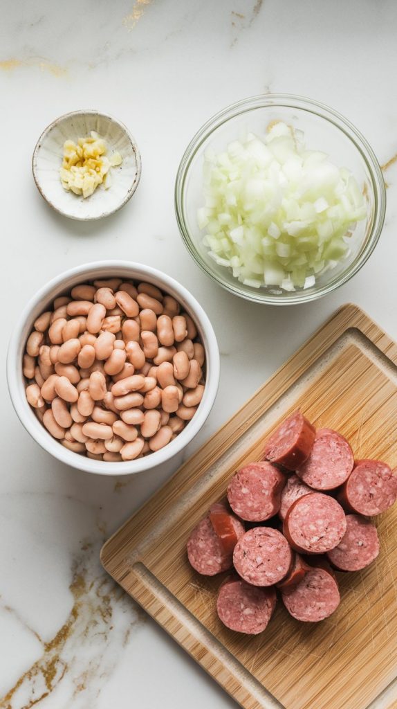 prepped ingredients for crockpot pinto beans