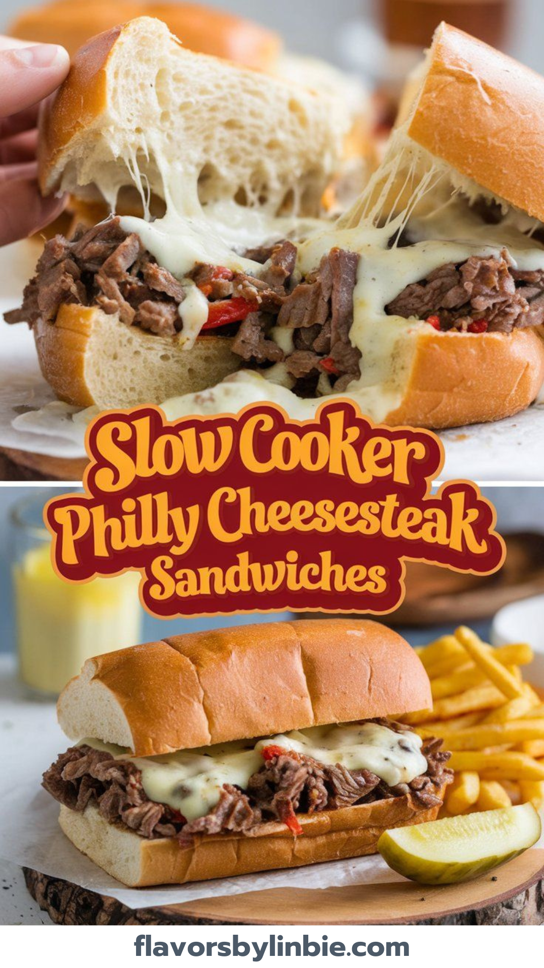 Slow Cooker Philly Cheesesteak Sandwiches