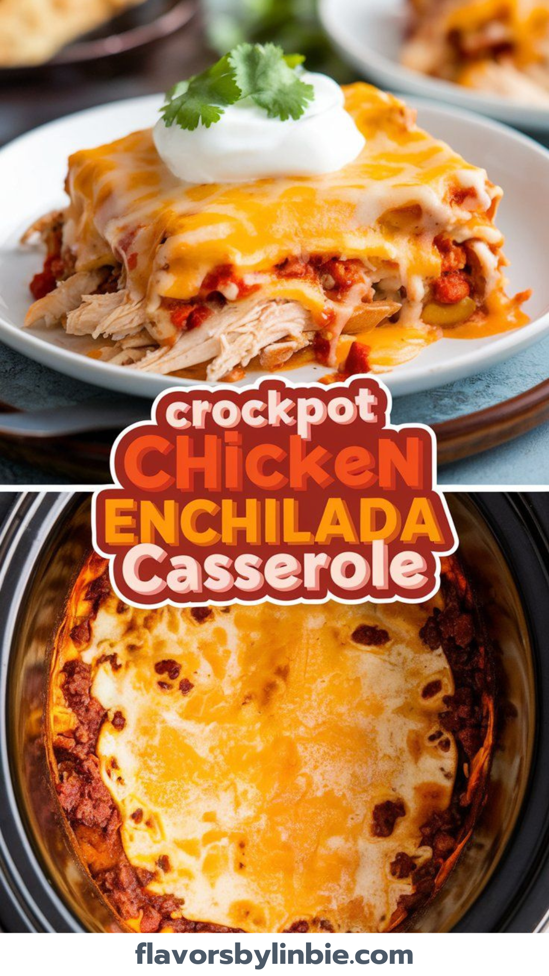 Crockpot Chicken Enchilada Casserole