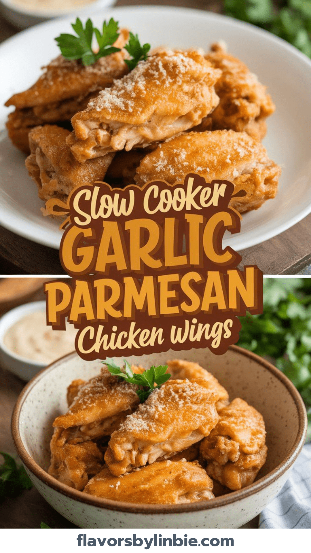 Slow Cooker Garlic Parmesan Chicken Wings