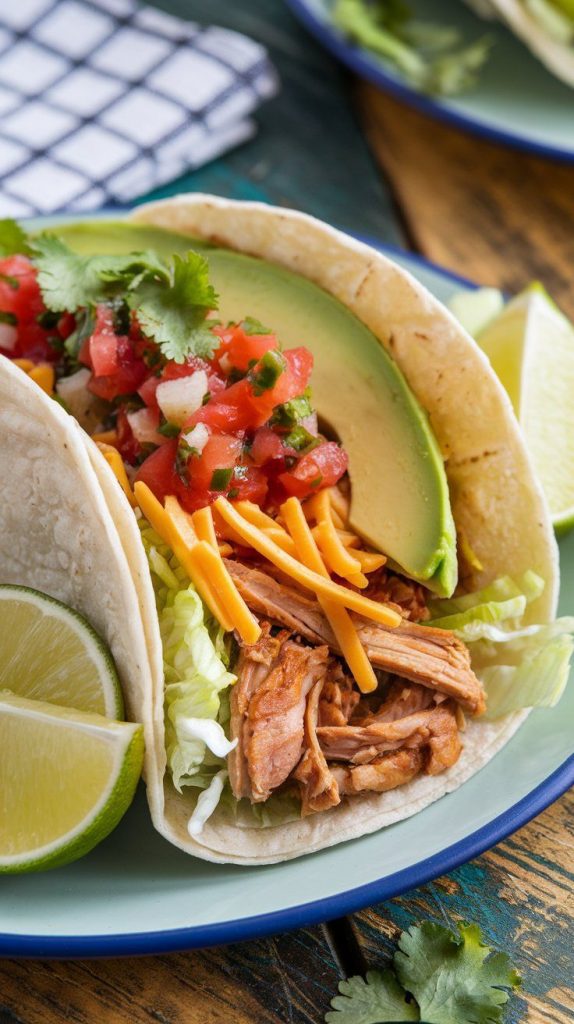 Healthy Crockpot Chicken Tacos