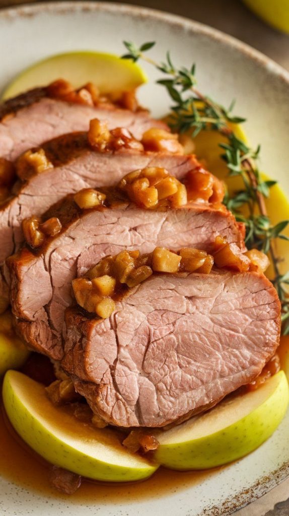 Slow Cooker Pork Tenderloin with Apples