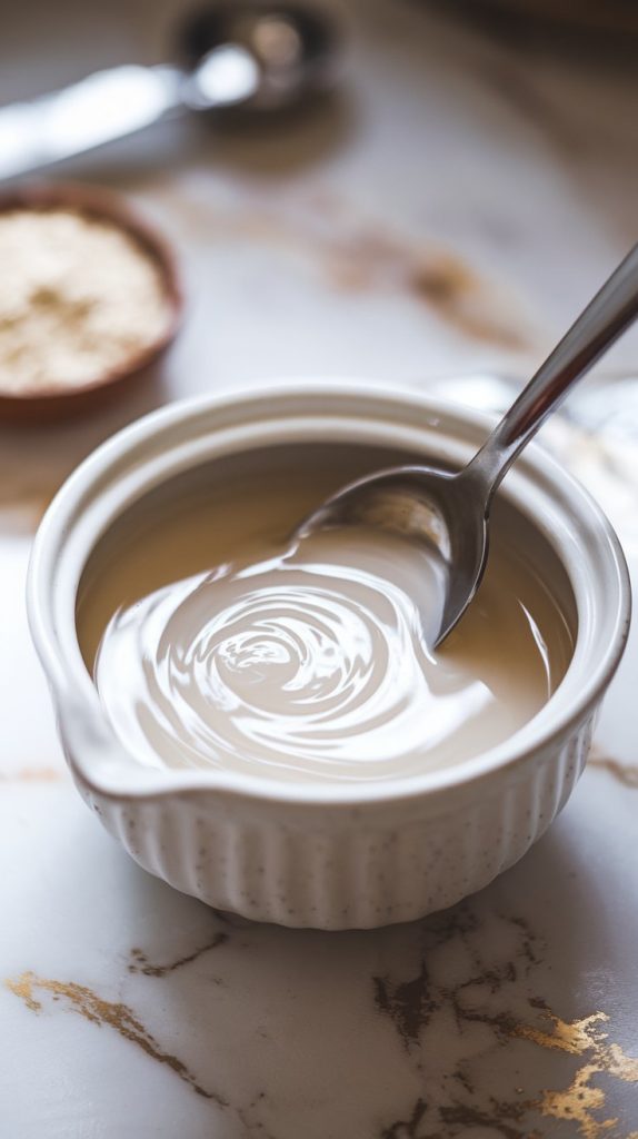 a small white ceramic bowl filled with a slightly thin