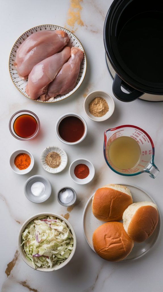 all ingredients laid out on a white marble counter with hints of gold