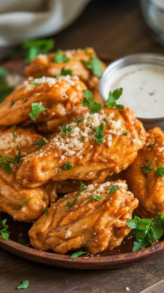 Slow Cooker Garlic Parmesan Chicken Wings