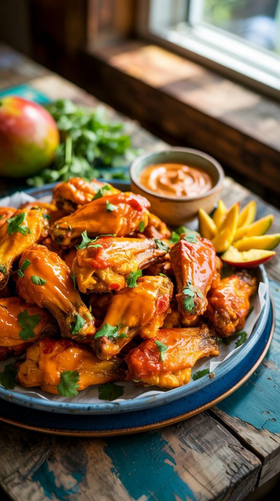 Slow Cooker Mango Habanero Chicken Wings