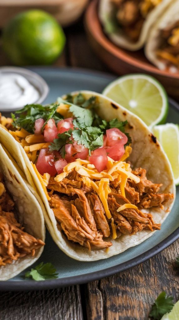 Adobo Crockpot Chicken Tacos