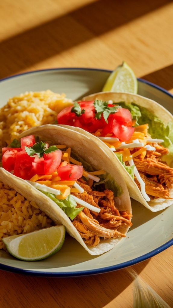 Crockpot Chicken Tacos with Rice