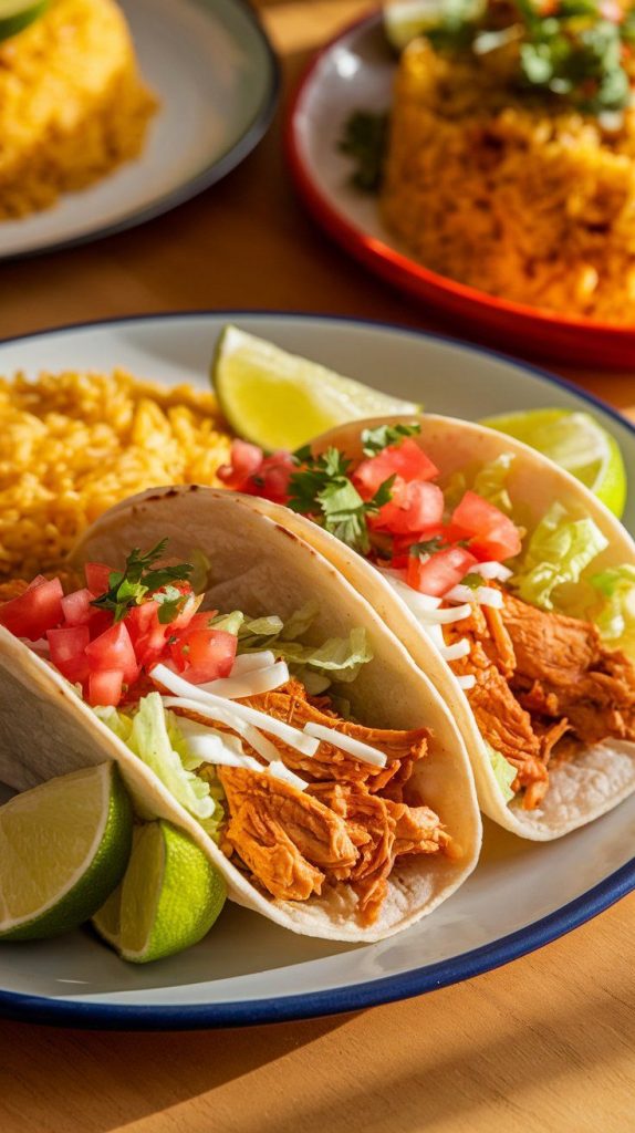 Crockpot Chicken Tacos with Rice