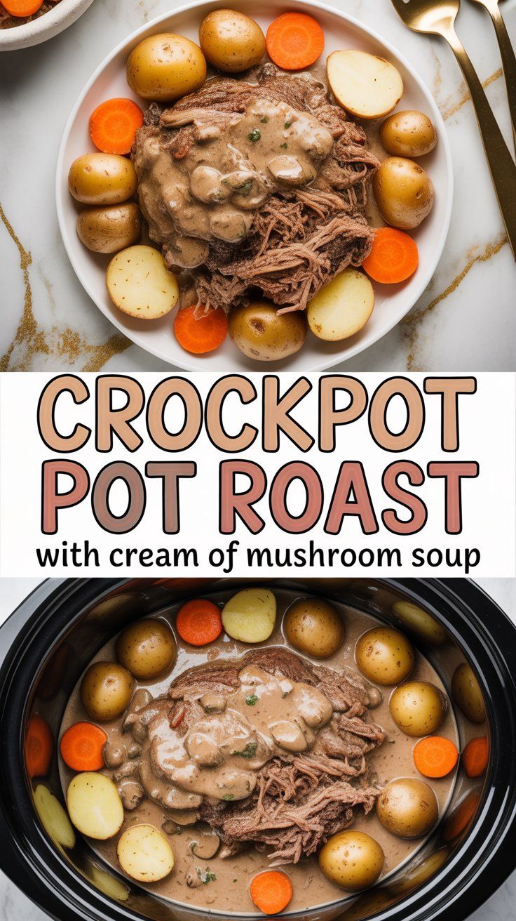 Crockpot Pot Roast with Cream of Mushroom Soup