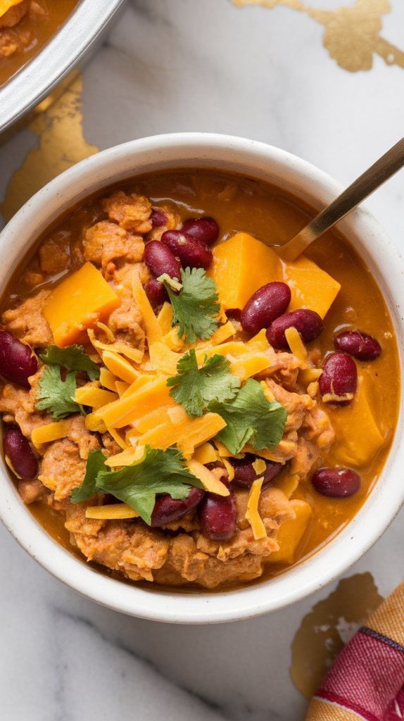 Crockpot Pumpkin Turkey Chili