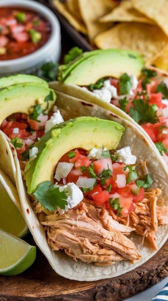 Mexican-Style Crockpot Chicken Tacos