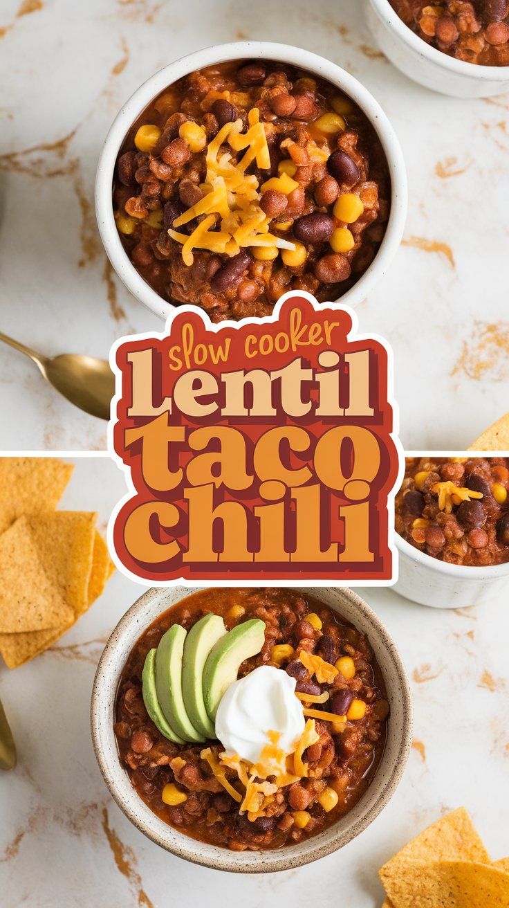 Slow Cooker Lentil Taco Chili