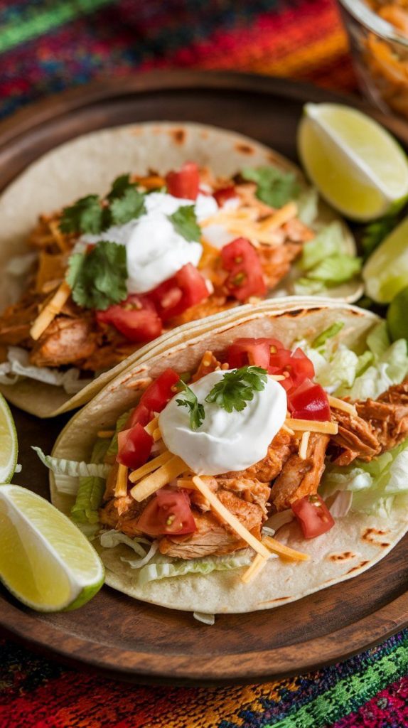 Spicy Crockpot Chicken Tacos