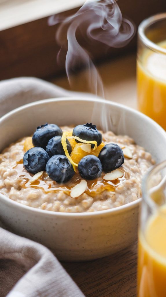 Overnight Lemon Blueberry Crockpot Oatmeal

