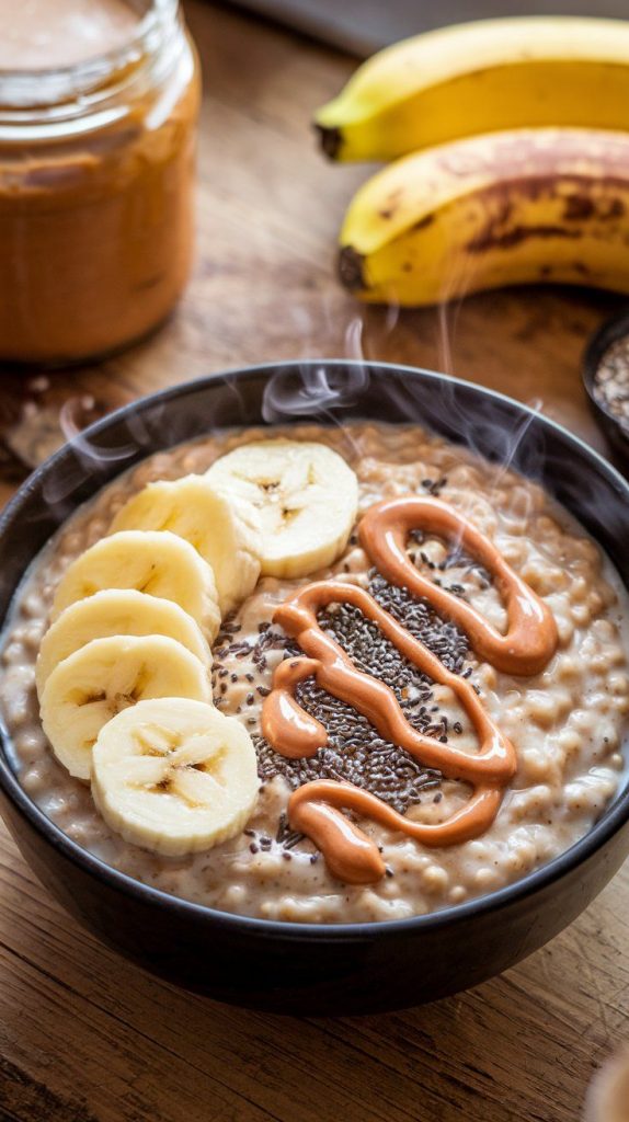 Peanut Butter and Banana Crockpot Oatmeal