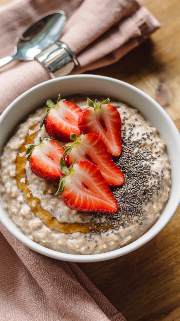 Strawberry and Cream Crockpot Oatmeal