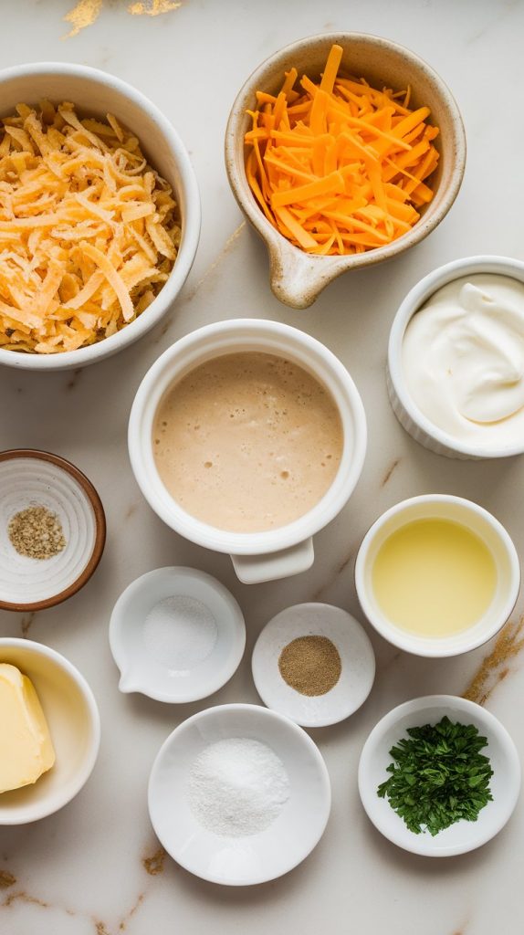 ingredients for Crockpot cheesy hashbrown potatoes