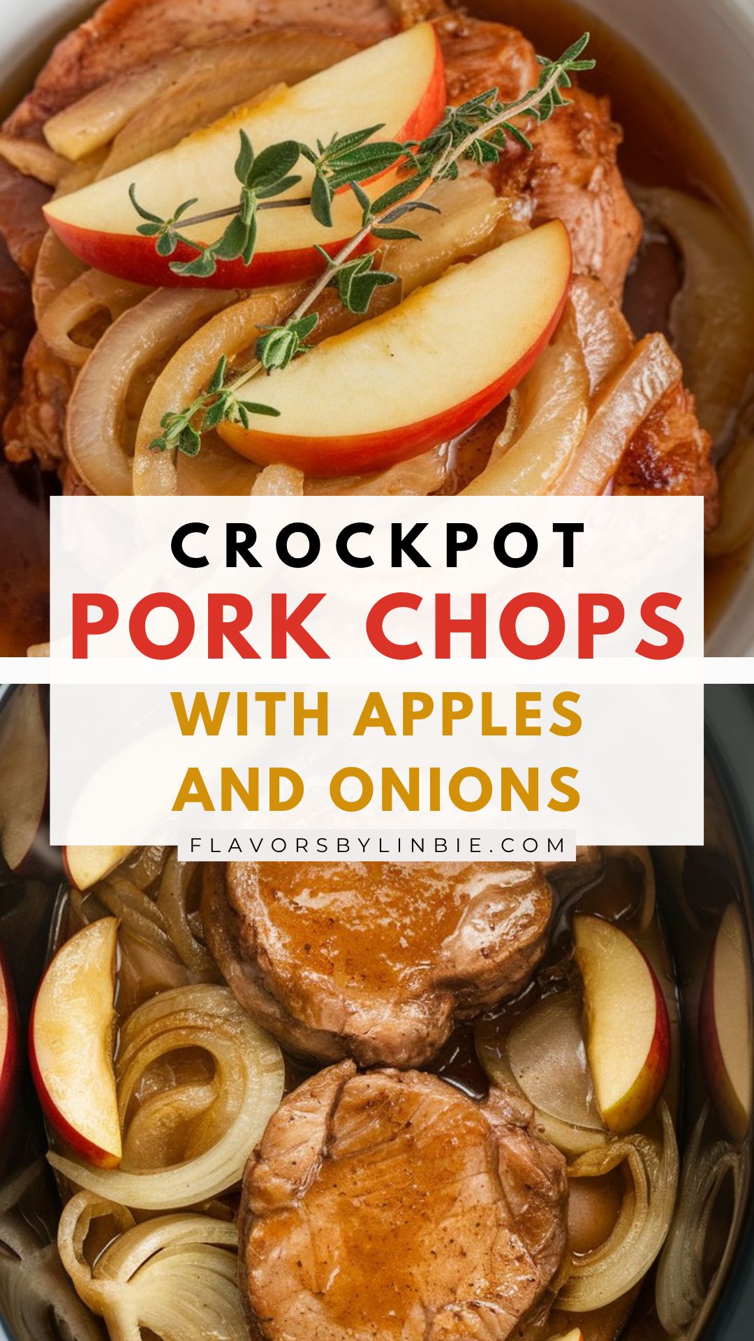 Crockpot Pork Chops with Apples and Onions