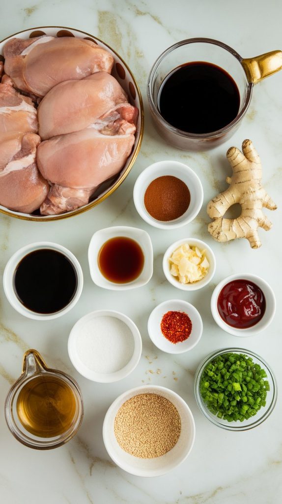 all ingredients for Crockpot General Tso’s Chicken